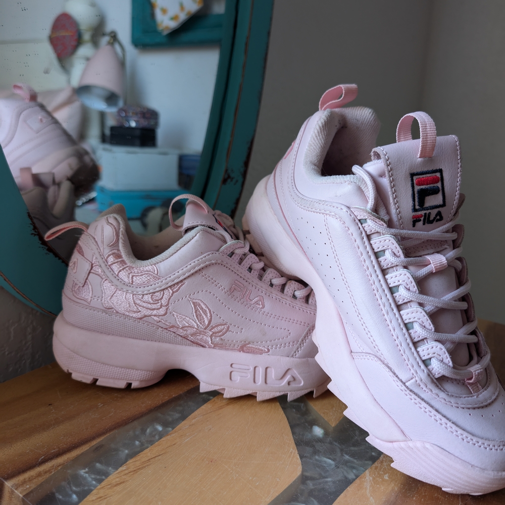 Fila Pink Chunky Sneakers with Platform Sole